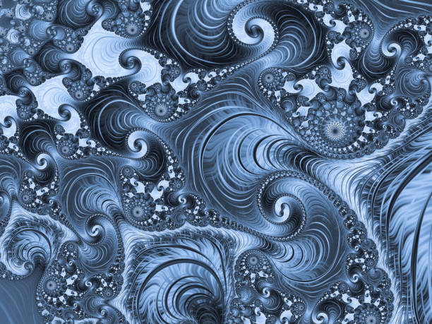 istock High resolution blue and gray fractal background, which patterns remind those of a turbulent sea. 1137041561