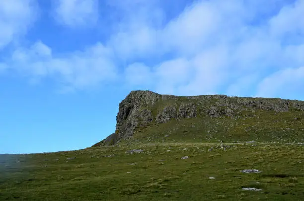 Beautiful cliffs and hills on Skye in Scotland.