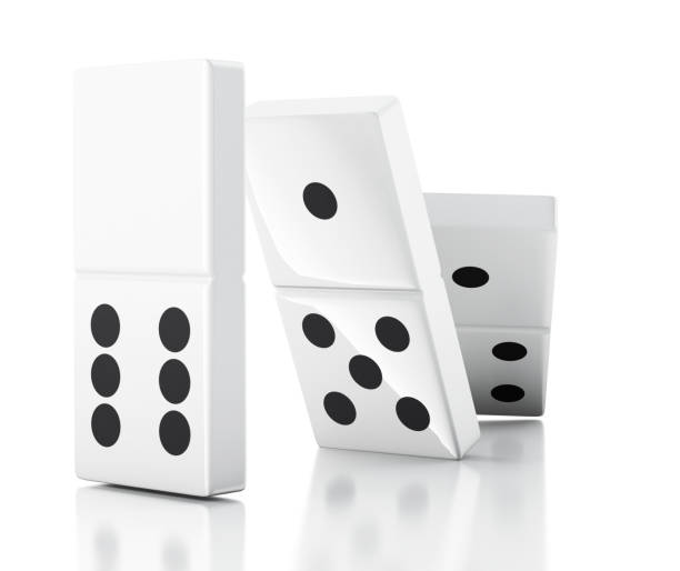 istock 3d Domino tiles falling in a row 1137044108