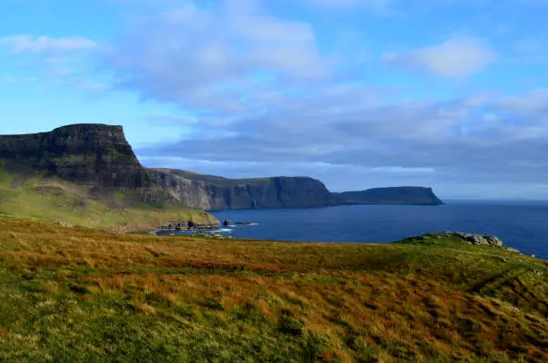 Neist Point's beautiful landscape on the Isle of Skye in Scotland.