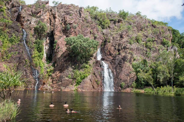 stunning wangi falls landscape - wangi falls imagens e fotografias de stock