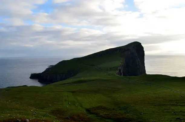 Beautiful remote sea cliffs on the Isle of Skye in Scotland.
