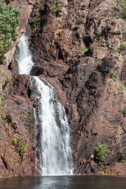 wangi falls rockface: gotowy do skoku - wangi falls zdjęcia i obrazy z banku zdjęć