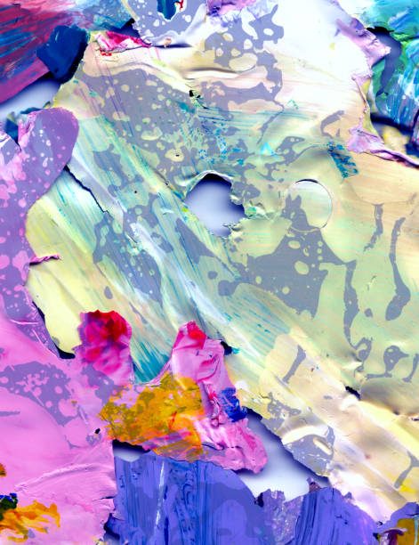 istock Dried pigment acrylic color blocks. Multicolored abstract art background. 1137045302