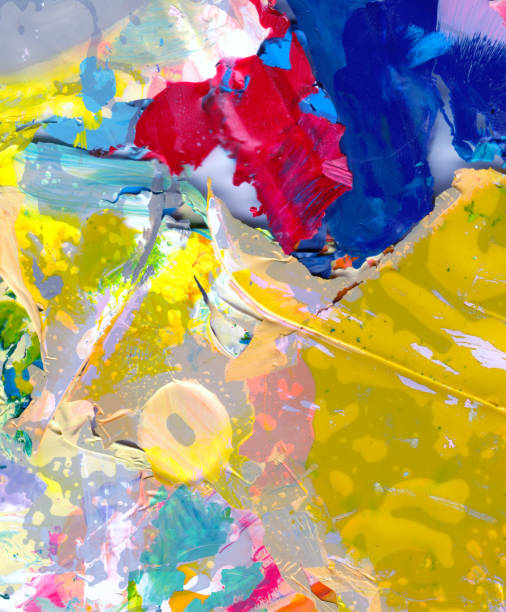 istock Dried pigment acrylic color blocks. Multicolored abstract art background. 1137045304