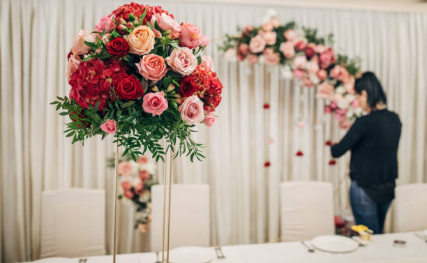 istock Woman working on wedding decor 1137046016