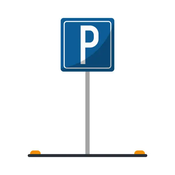 Vector illustration of Parking zone road sign