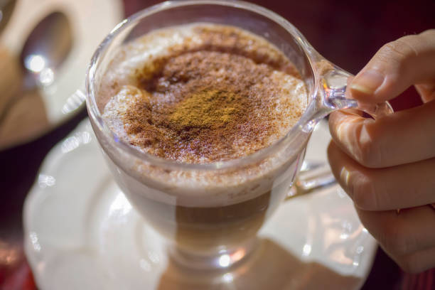 Vanilla coffee cappuccino with chocolate