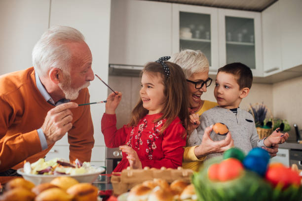 istock Children having fun with grandparents for Easter 1137048660