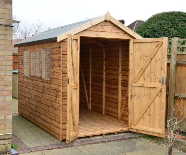 High quality garden shed. High quality garden shed. outhouse interior stock pictures, royalty-free photos & images