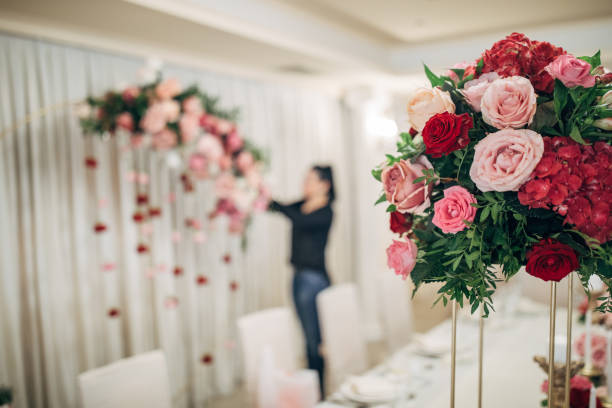 istock Beautiful wedding flowers decor 1137049166