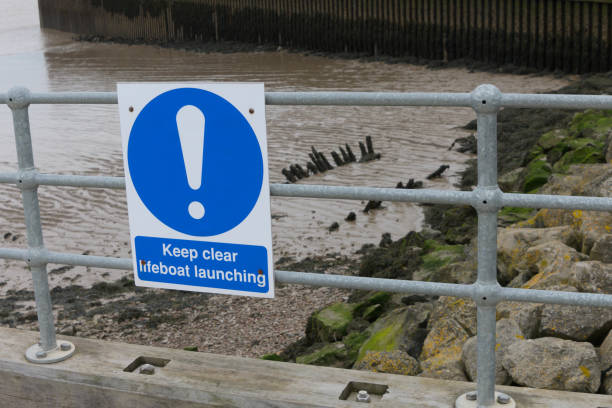 istock Lifeboat launch ramp near a wreck 1137051900