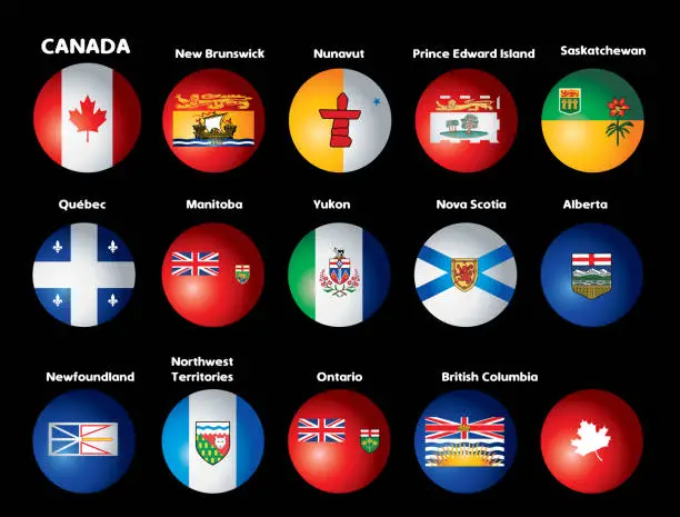 Vector illustration of Canada Flags