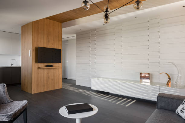 istock Living room with decorative wall 1137061498