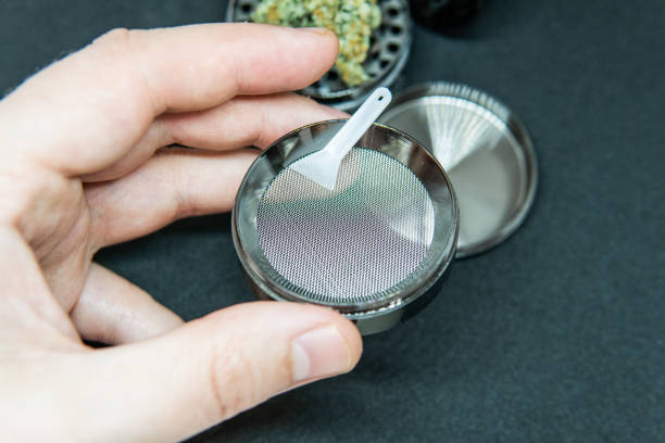 istock accessories for smoking cannabis. Grinder for marijuana buds. 1137061909