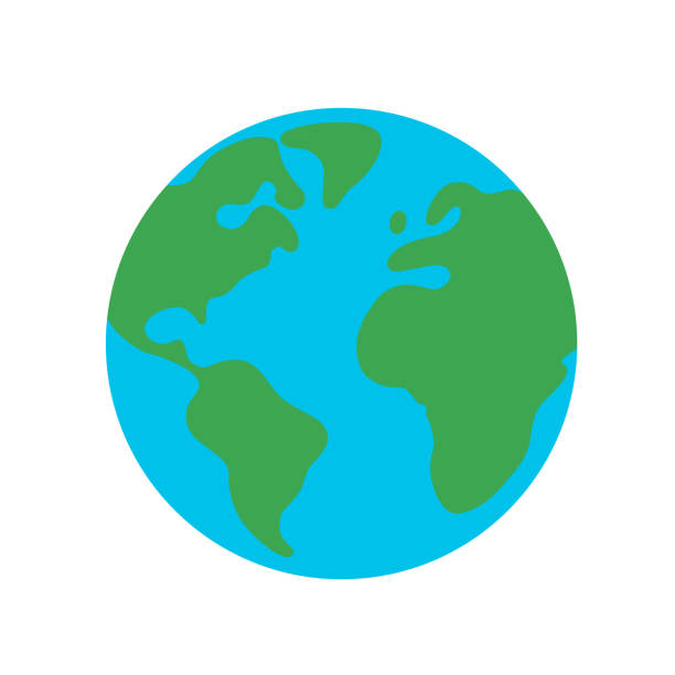 planet erde globus flache design-ikone für web und mobile, banner, infografik. - world stock-grafiken, -clipart, -cartoons und -symbole