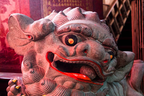 istock China, religion, stone lion, stone lion 1137063836