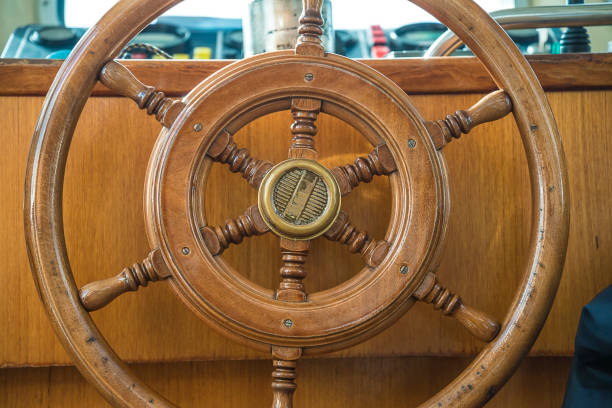 istock Beautiful yacht's steering wheel 1137063987