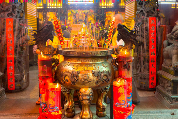 istock China, religious beliefs, traditions, temples, incense burners, 1137064561