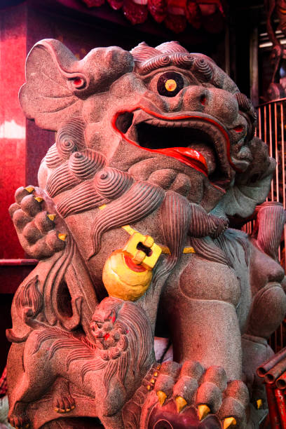 istock China, religion, stone lion, stone lion 1137066564