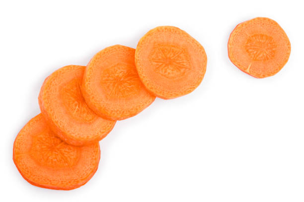 istock Carrot slice isolated on white background with copy space for your text. Top view. Flat lay 1137071006