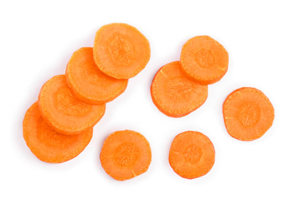 istock Carrot slice isolated on white background. Top view. Flat lay 1137071007