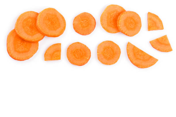 istock Carrot slice isolated on white background with copy space for your text. Top view. Flat lay 1137071008