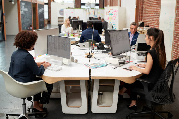 istock Business Team Working At Desks In Modern Open Plan Office 1137071199