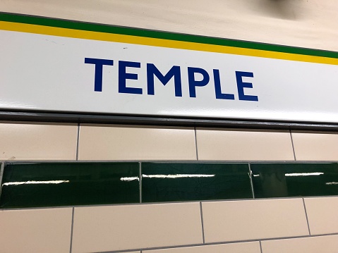 Temple subway sign.
