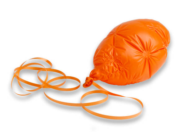Abstract Orange Balloon With White Paper In Shape Of An Fried Egg