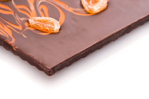 istock Dark chocolate with glaced orange close-up 1137083116