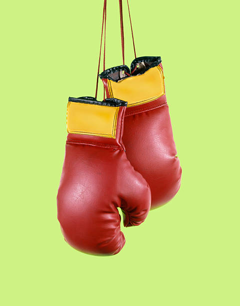 boxing gloves на зеленый с - boxing glove sports glove hanging combative sport стоковые фото и изображения