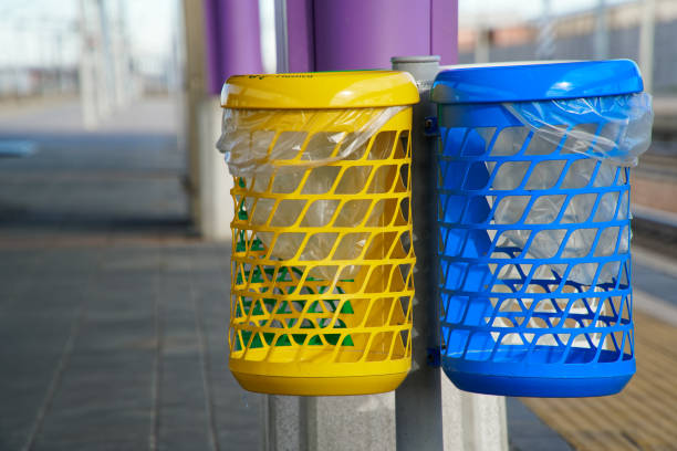 istock Different trash bin of iron metal, Selective collection of garbage. 1137092403