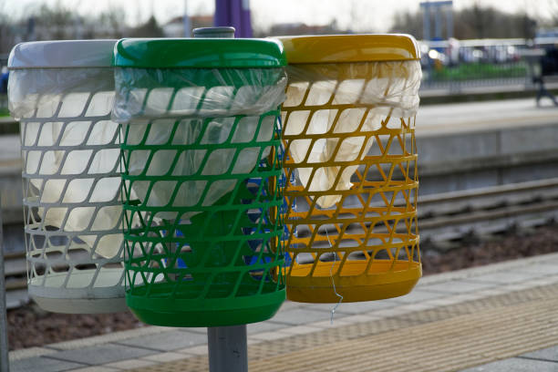 istock Different trash bin of iron metal, Selective collection of garbage. 1137092427