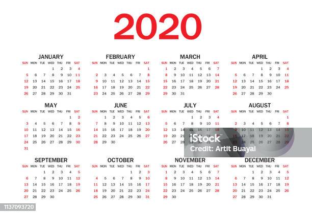 Basite Bro Takvim 2020 Şablon Düzeni Kırmızı Konsept Iş Broşürü Broşürü Baskı ...
