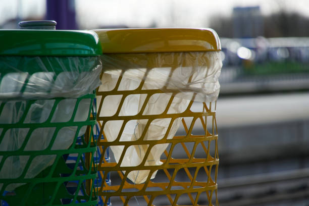istock Different trash bin of iron metal, Selective collection of garbage. 1137093847