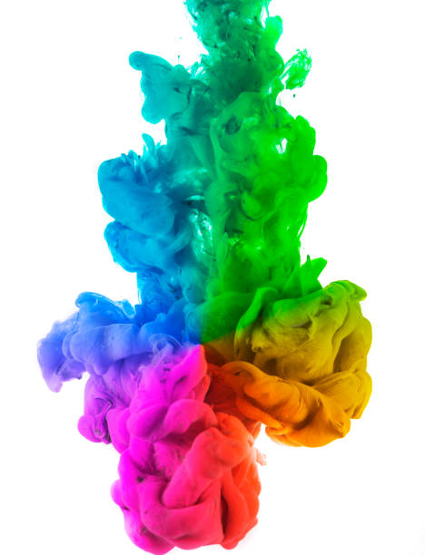 istock Acrylic colors and ink in water. Abstract frame background. Isolated on white. 1137098326