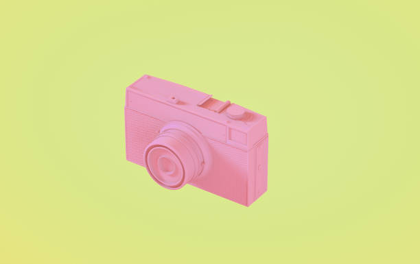 istock Vintage minimalist film camera 3D Rendering 1137100675