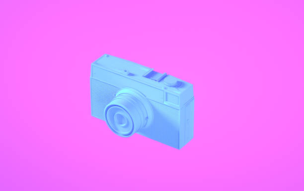 istock Vintage minimalist film camera 3D Rendering 1137100678