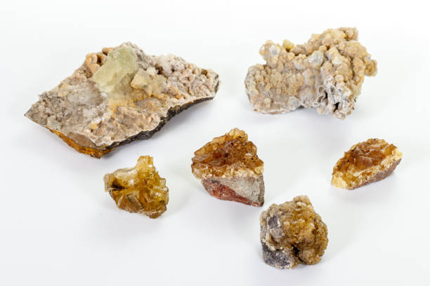 istock macro mineral fluorite stone on white background 1137109617