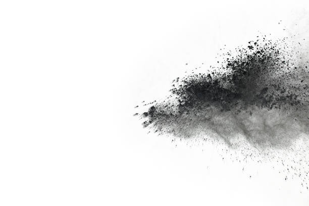 istock Particles of charcoal on white background,abstract powder splatted on white background,Freeze motion of black powder exploding or throwing black powder. 1137110012