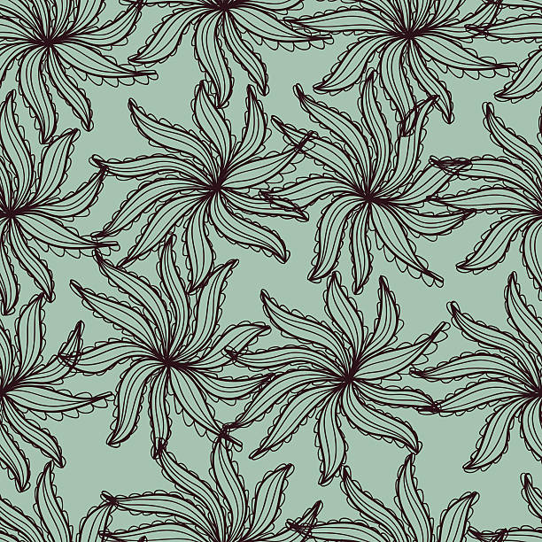 Floral seamless pattern in retro style vector art illustration