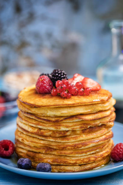 istock Homemade Pancakes with Berries and Maple Syrup 1137112978