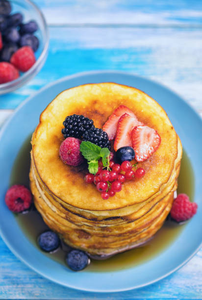 istock Homemade Pancakes with Berries and Maple Syrup 1137113961