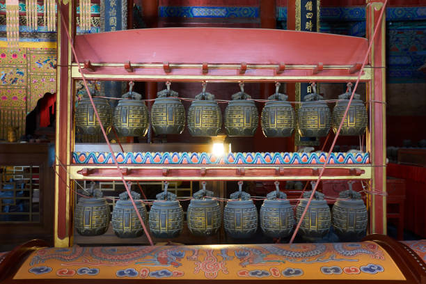 Musical instrument, Temple of Confucius stock photo