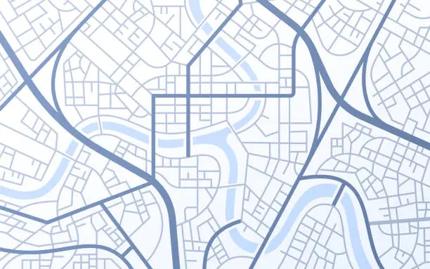 Vector illustration of City Urban Streets Roads Abstract Map
