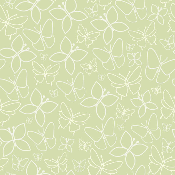 illustrations, cliparts, dessins animés et icônes de vecteur vert printemps tea party sans soudure motif fond parfait pour les projets de tissu, scrapbooking et papier peint» - butterfly backgrounds seamless pattern