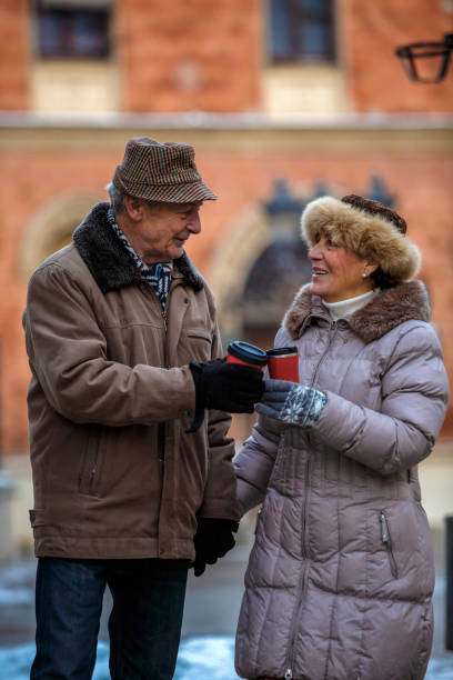 istock Seniors having enjoying coffee and a fresh winter air 1137123419