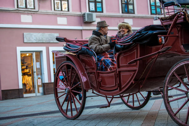 istock Couple having a fun ride in carriage 1137123687