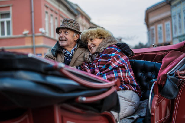 istock Couple enjoying carriage sightseeing tour 1137123704